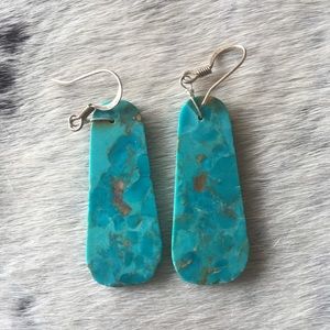 Turquoise slab earrings